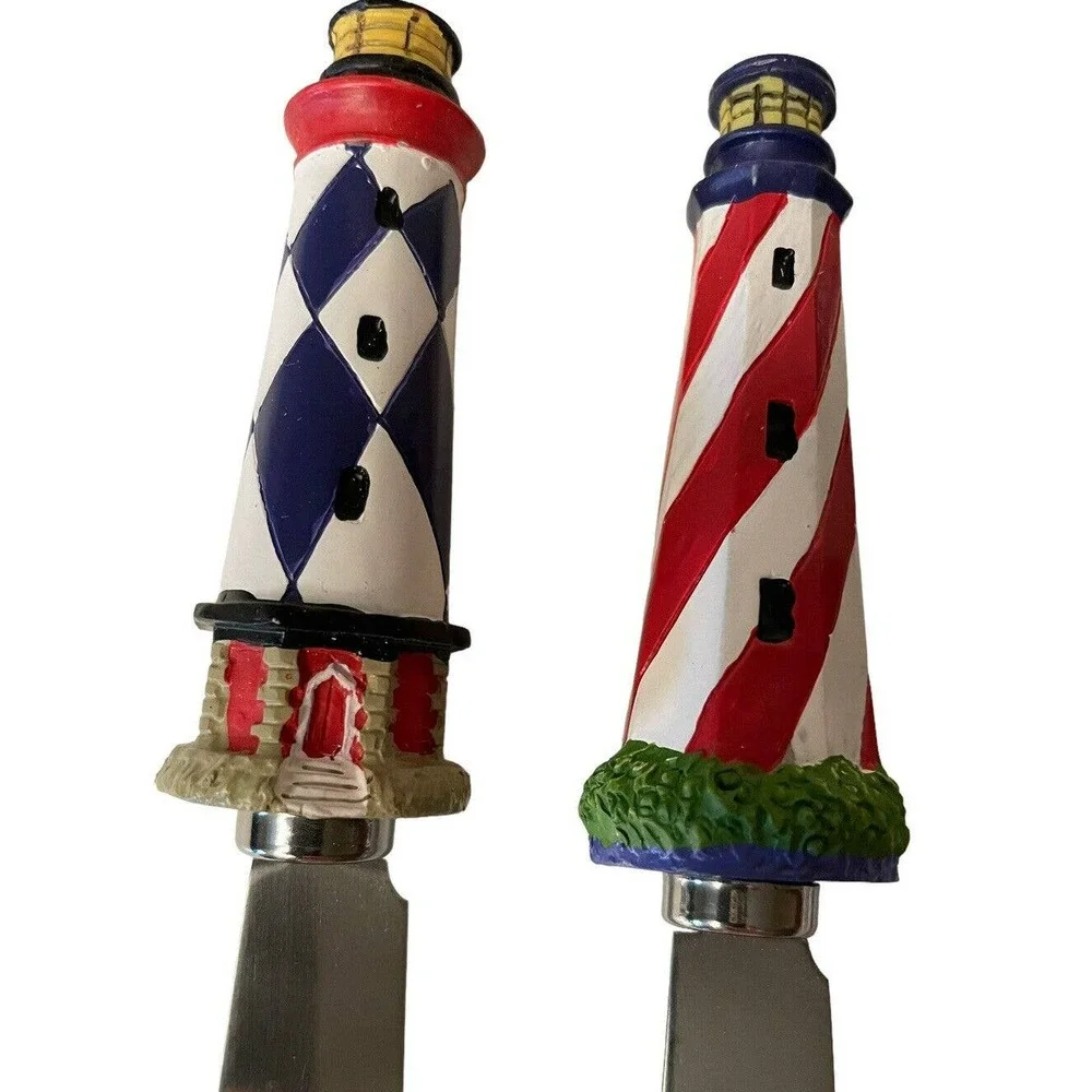 Lighthouse Cheese Butter Spreader Knives Lot of 4 Stainless steel NEW Cape Cod